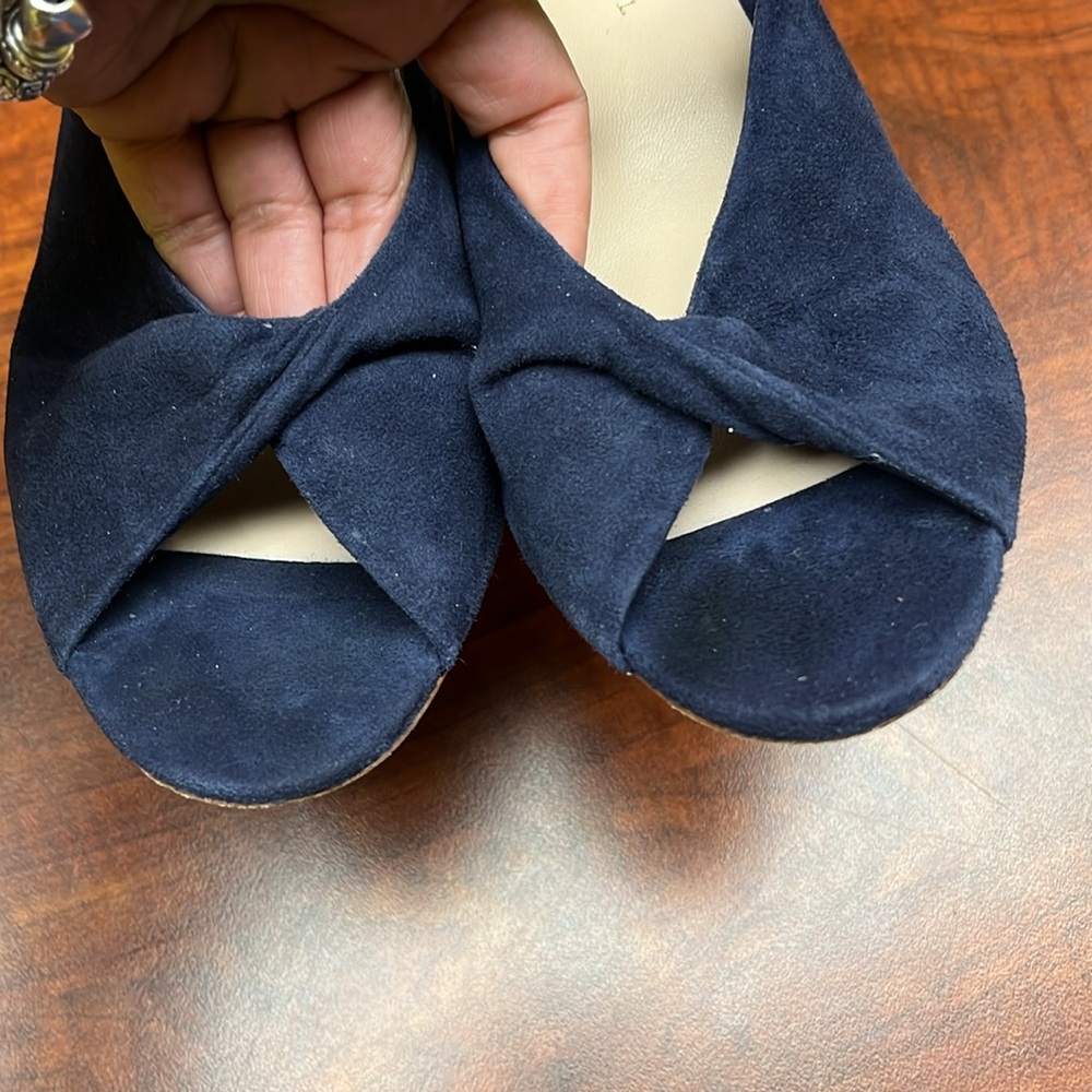 Loeffler Randall Laurel Navy blue suede slip on sandal - Picture 5 of 11